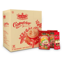 Load image into Gallery viewer, King Coffee Instant Cappuccino Hazelnut Flavor - Box 12 sticks ( 24Boxes) Free Standard Shipping