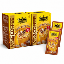 Load image into Gallery viewer, King Coffee 3in1 Instant Coffee Mix - Vietnamese Cafe Sua - Iced Milk Plus- Box 10 sachets x 20g ( 2 Boxes) Free Standard Shipping