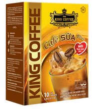 Load image into Gallery viewer, King Coffee 3in1 Instant Coffee Mix - Vietnamese Cafe Sua - Iced Milk Plus- Box 10 sachets x 20g ( 50 Boxes) Free Standard Shipping