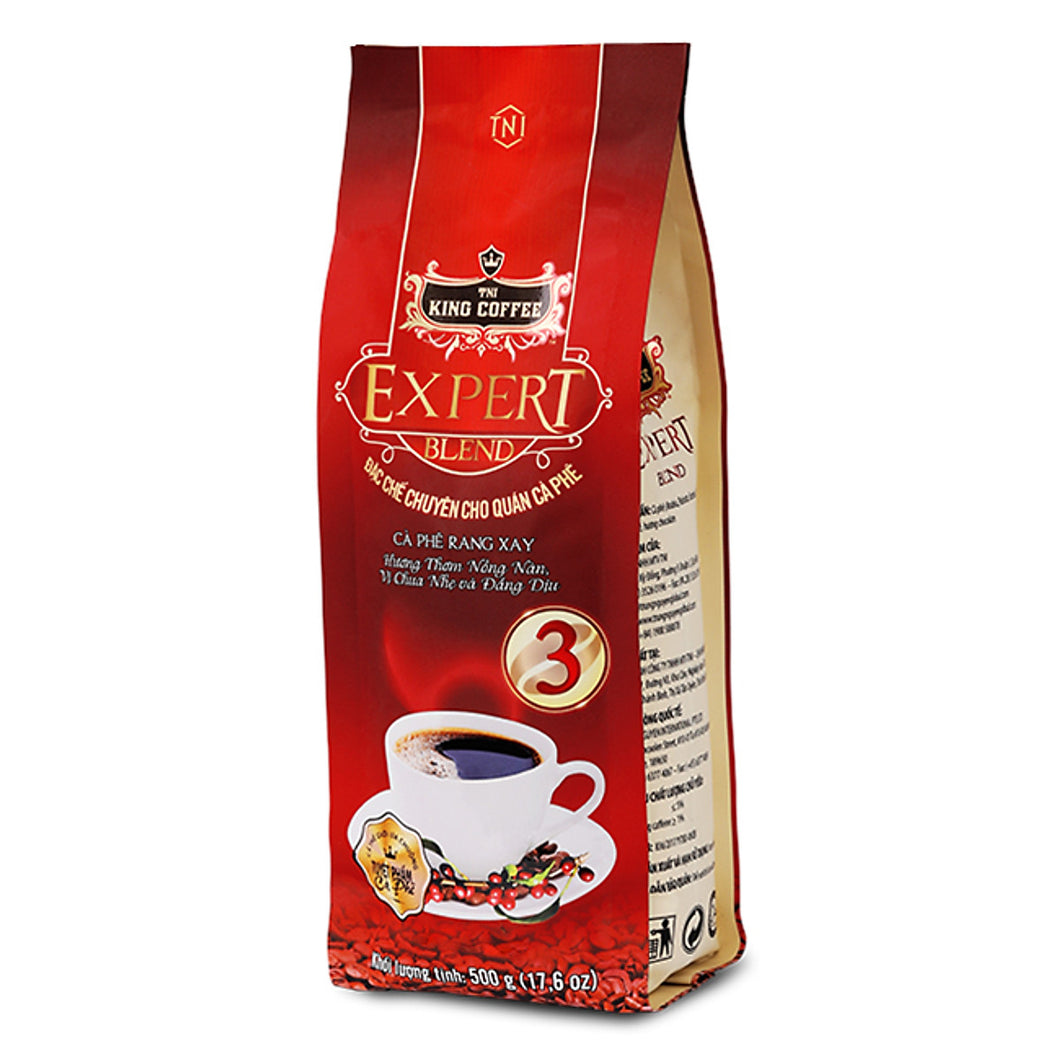 King Coffee Ground Coffee Expert Blend #3 Arabica, Robusta, Excelsa & Catimor Beans Blended 5lbs/ Bag - Available in Pack of 1, Pack of 2 & Pack of 4