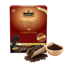 Load image into Gallery viewer, King Coffee GOURMET BLEND Ground Coffee 1.1lbs (500g) Dark Roasted with Robusta, Arabica, Catimor, Excelsa | Strong, Bold Aroma &amp; Taste Available in Pack of 1, Pack of 2 and Pack of 4
