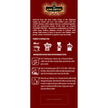 Load image into Gallery viewer, King Coffee Gourment Blend - Ground Coffee 17.6oz Information