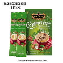 Load image into Gallery viewer, KING COFFEE Cappuccino Instant 12s x 20g - Coconut Flavor | Extremely Velvet Creamy Layer