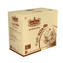 Load image into Gallery viewer, KING COFFEE Cafe Sua Iced Coffee with Milk 3in1 Instant Coffee 50 sachets in a box