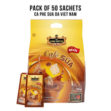 Load image into Gallery viewer, KING COFFEE Cafe Sua Iced Coffee with Milk 3in1 Instant Coffee 50 sachets