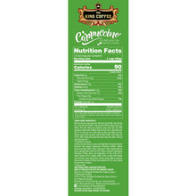Load image into Gallery viewer, KING COFFEE Cappuccino Instant 12s x 20g - Coconut Flavor | Extremely Velvet Creamy Layer - Nutrition Facts