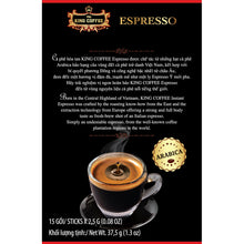 Load image into Gallery viewer, King Coffee ESPRESSO Instant Coffee Medium Dark Roast with Arabica Beans Information