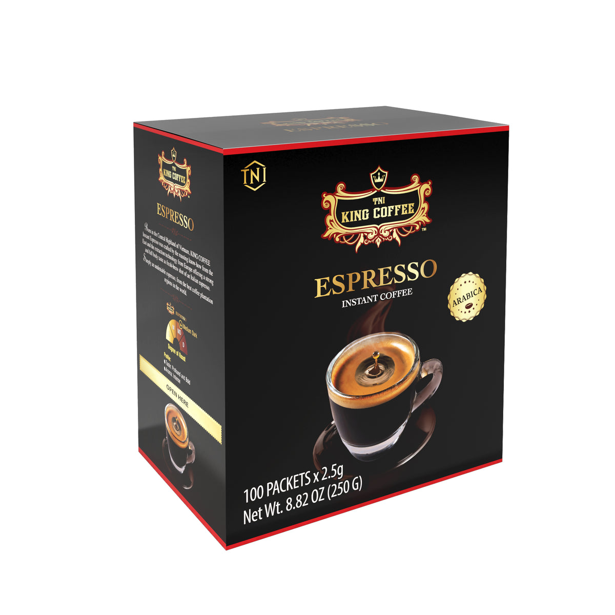 King Coffee Espresso Instant Coffee Vietnamese Coffee Arabica Instant  Coffee Mix Medium Roast 15 sticks per box x 2.5g - Pack of 2