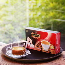 Load image into Gallery viewer, KING COFFEE 3IN1 INSTANT Box and a cup of coffee