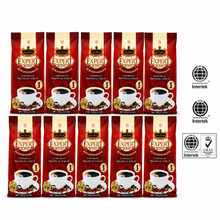 Load image into Gallery viewer, King Coffee Ground Coffee Expert Blend #1 Arabica, Robusta, Excelsa &amp; Catimor Beans Blended 100g TRAVEL SIZE (10 Bag)
