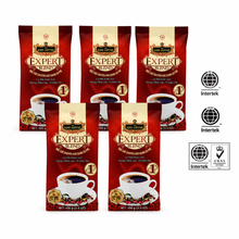 Load image into Gallery viewer, King Coffee Ground Coffee Expert Blend #1 Arabica, Robusta, Excelsa &amp; Catimor Beans Blended 100g TRAVEL SIZE (5 Bag)
