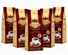 Load image into Gallery viewer, King Coffee Ground Coffee Expert Blend #1 Arabica, Robusta, Excelsa &amp; Catimor Beans Blended 500g (5 Bags)
