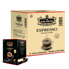 Load image into Gallery viewer, King Coffee Espresso Instant Coffee Strong Box 100 Sticks 2.5g ( Case of 12 Boxes) - Free Standard Shipping
