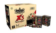 Load image into Gallery viewer, King Coffee Instant 3in1 Coffee Mix - X3 Instant Coffee Mix - Boost Energy - Box 12 sticks x 27g ( Case of 24 Boxes) Free Standard Shipping
