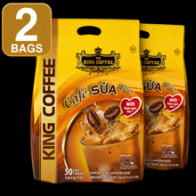 Load image into Gallery viewer, King Coffee 3in1 Instant Cafe Sua Vietnamese Iced Milk Instant Coffee Mix Bag 50 sachets x 20g (2 Bags) - Free Standard Shipping
