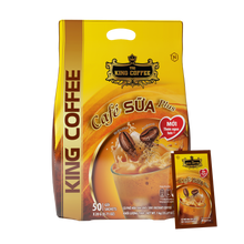 Load image into Gallery viewer, King Coffee 3in1 Instant Cafe Sua Vietnamese Iced Milk Instant Coffee Mix Bag 50 sachets x 20g (1 Bag) - Free Standard Shipping

