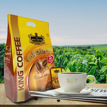 Load image into Gallery viewer, King Coffee 3in1 Instant Cafe Sua Vietnamese Iced Milk Instant Coffee Mix Bag 50 sachets x 20g (1 Bag) - Free Standard Shipping
