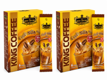 Load image into Gallery viewer, King Coffee 3in1 Instant Coffee Mix - Vietnamese Cafe Sua - Iced Milk Plus-  Box 6 Sticks x 20g - Free Standard Shipping 2 Boxes
