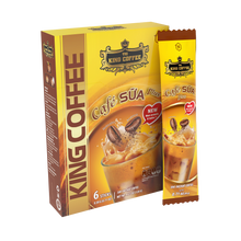 Load image into Gallery viewer, King Coffee 3in1 Instant Coffee Mix - Vietnamese Cafe Sua - Iced Milk Plus-  Box 6 Sticks x 20g - Free Standard Shipping
