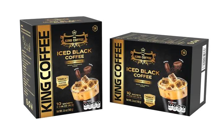 King Coffee 3in1 Iced Black Instant Coffee - 10 Sachets - Pack of 2