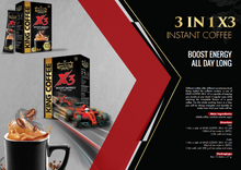 Load image into Gallery viewer, King Coffee 3in1 X3 Boost Enegry Instant Coffee - 12 Sticks - Pack of 2
