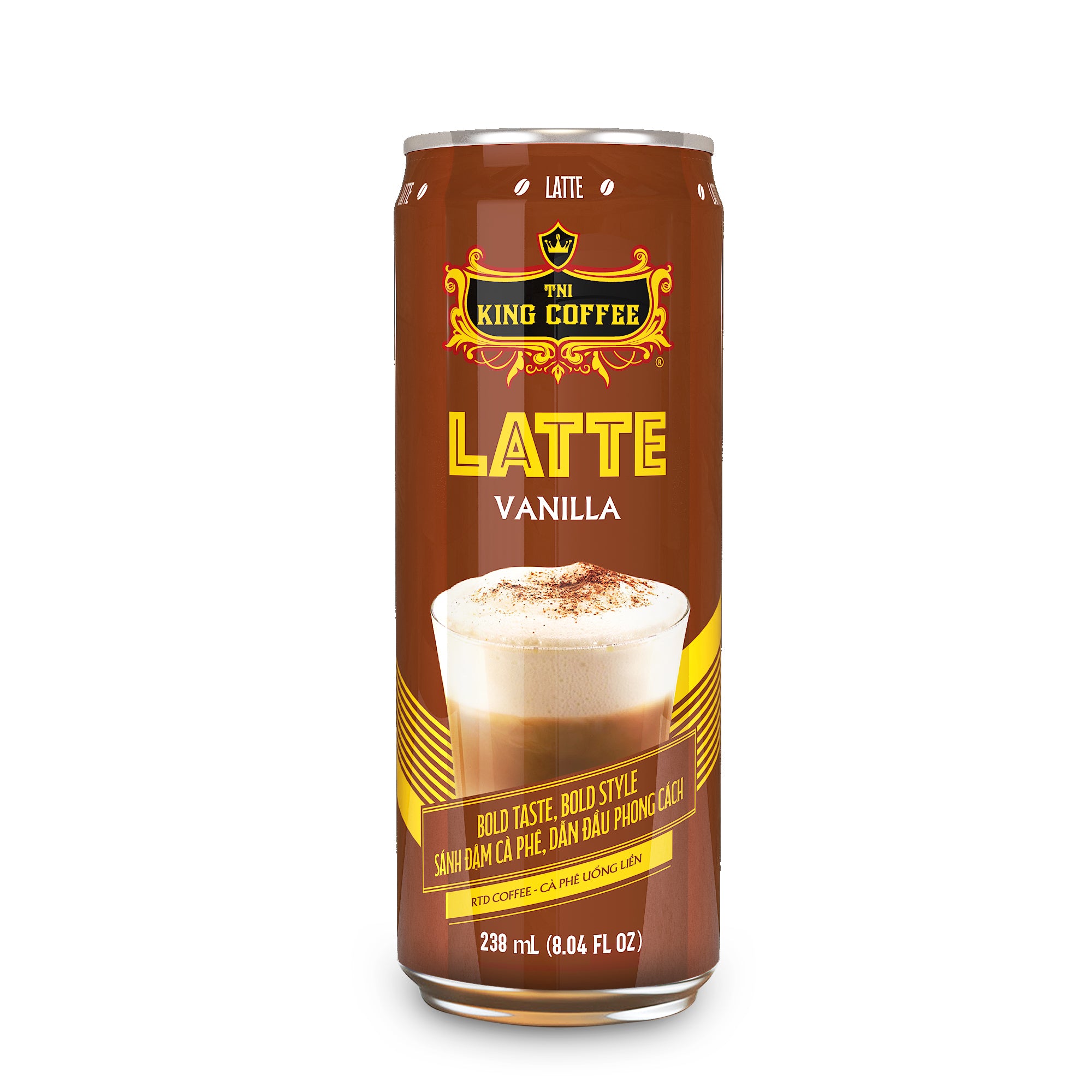 King Coffee RTD Latte Flavor Vanilla | Pack of 6 Can | Delicious
