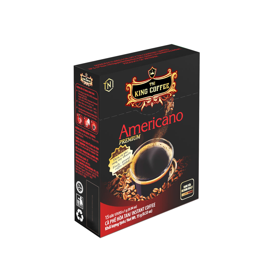 King Coffee AMERICANO Instant Coffee Medium Roast w/ Finely-ground coffee 