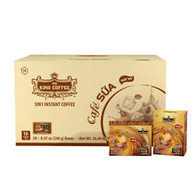 Load image into Gallery viewer, KING COFFEE Café Sữa Instant Coffee - 50 boxes/ case 10 Sachets
