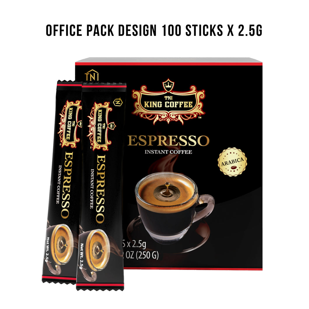 KING COFFEE Espresso Instant Coffee Strong | Full Body Taste | 100 sticks